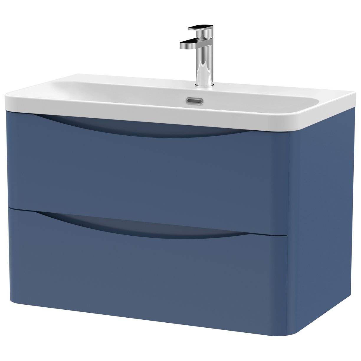 Lunar 800mm Wall Hung 2-Drawer Vanity Unit & Thin-Edge Ceramic Basin
