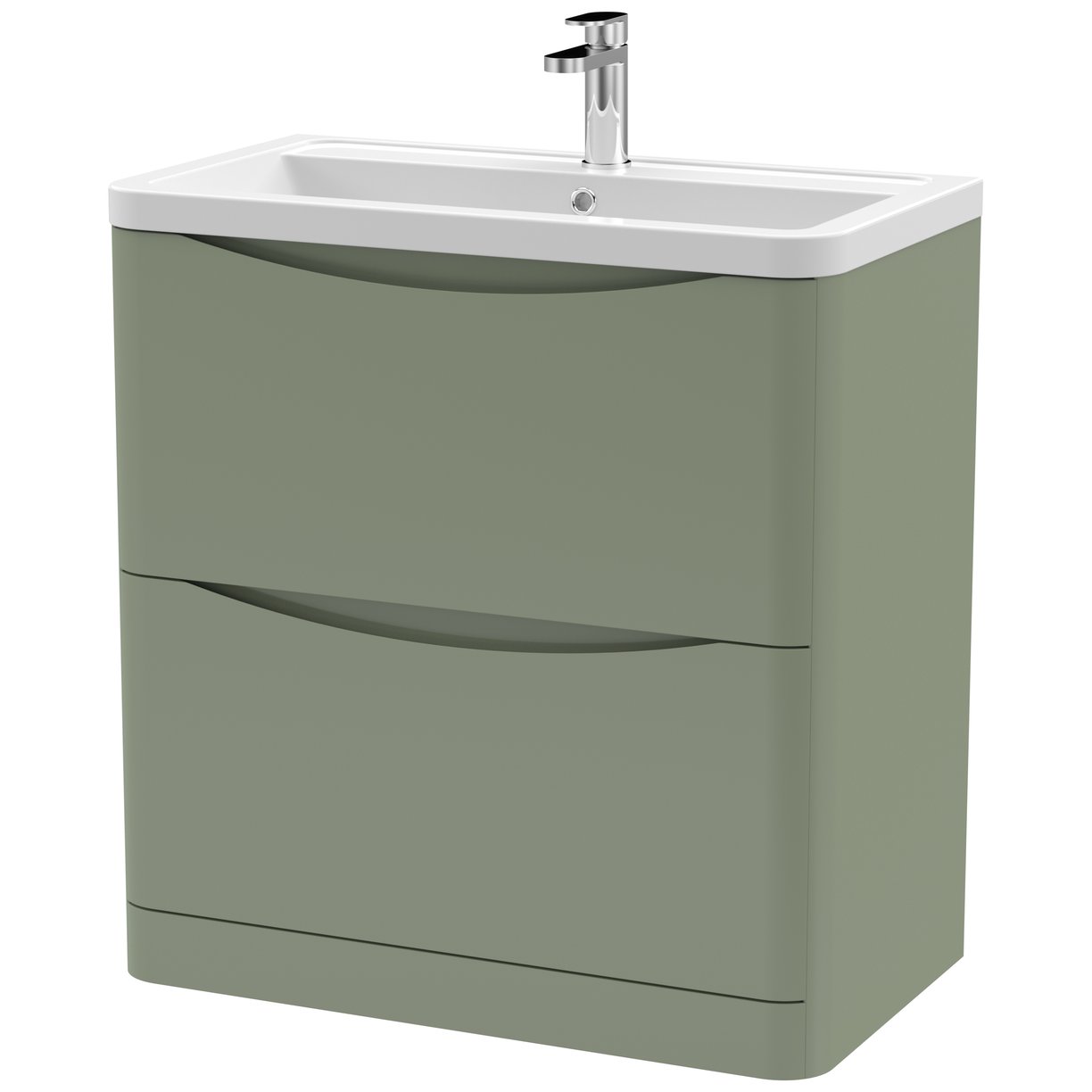 Lunar 800mm Floor Standing 2-Drawer Vanity Unit & Ceramic Basin