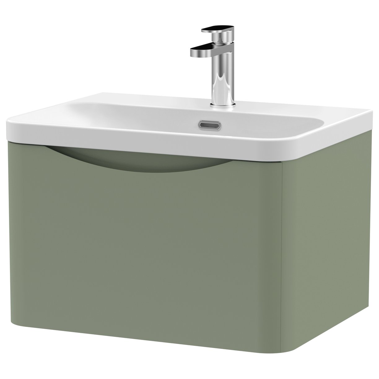 Lunar 600mm Wall Hung 1-Drawer Vanity & Thin-Edge Ceramic Basin