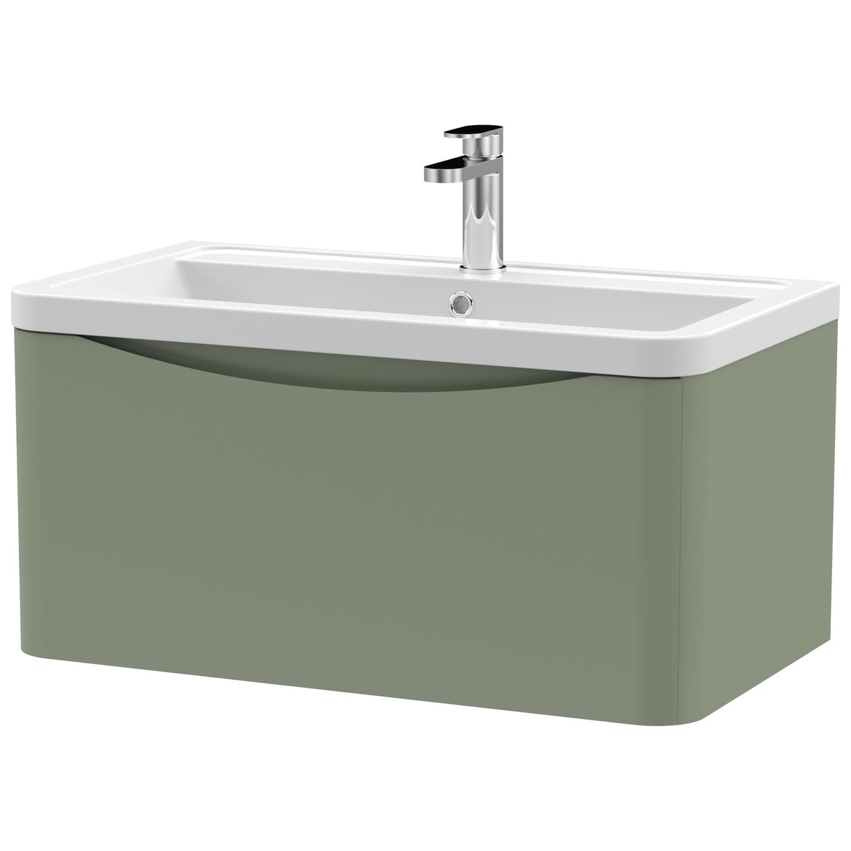 Lunar 800mm Wall Hung 1-Drawer Vanity Unit & Ceramic Basin