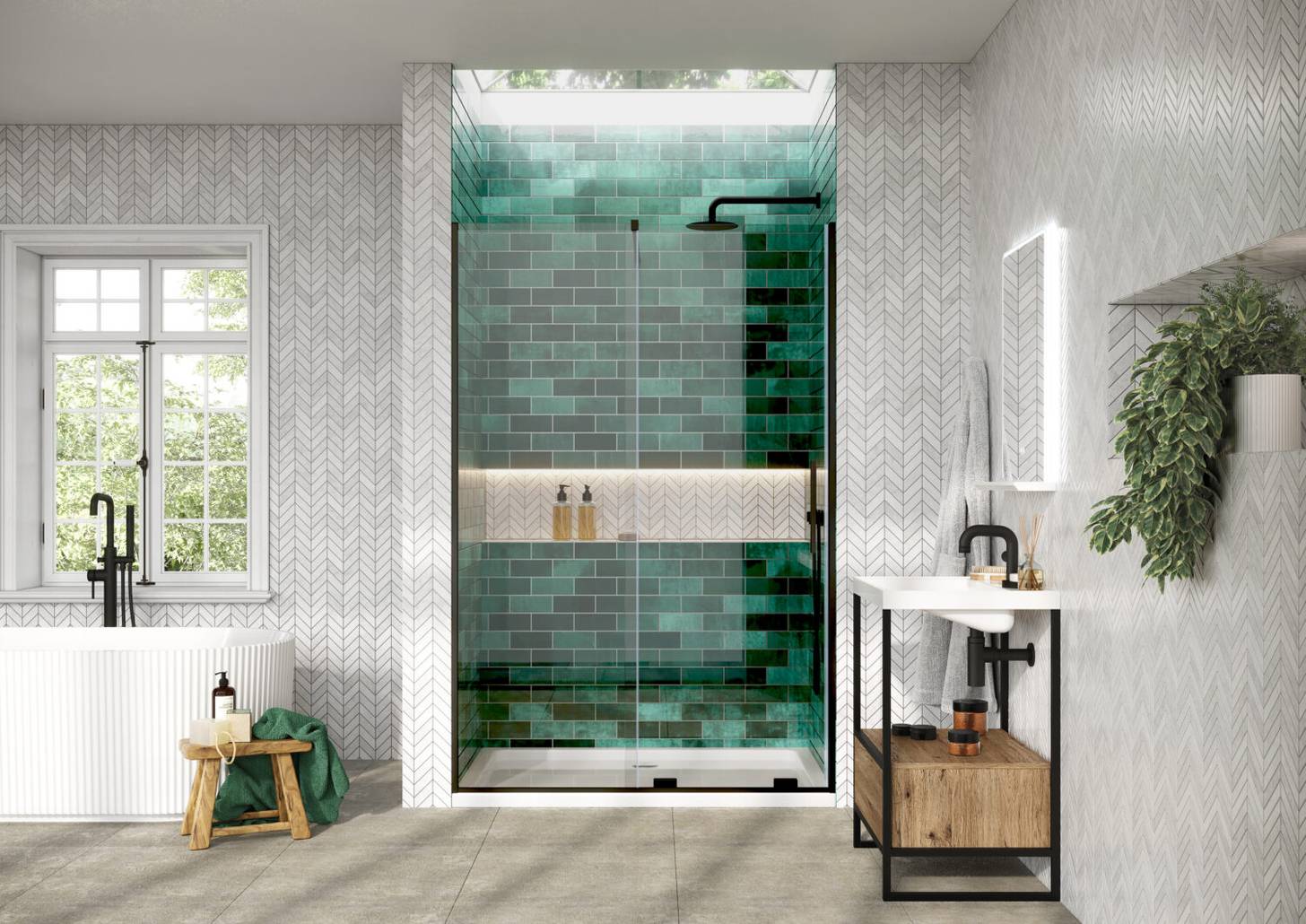 Momentum 8mm Sliding Door with Profile & Accessory Pack 1400mm