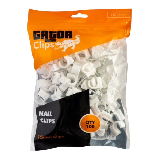 Nail In Pipe Clip 15mm (Pack of 100 - Sold In Singles)