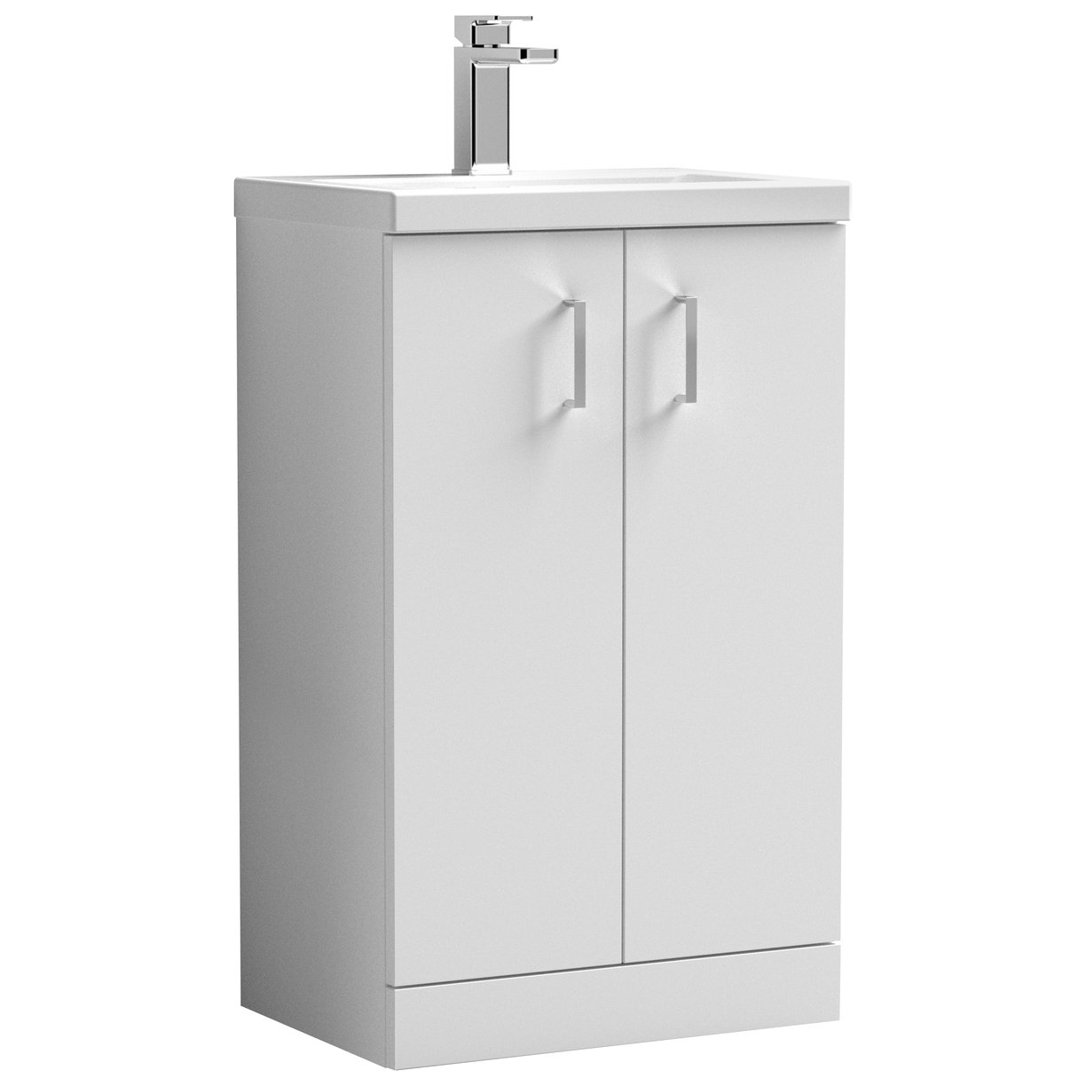 Arno Compact 500mm Floor Standing 2-Door Vanity Unit & Ceramic Basin