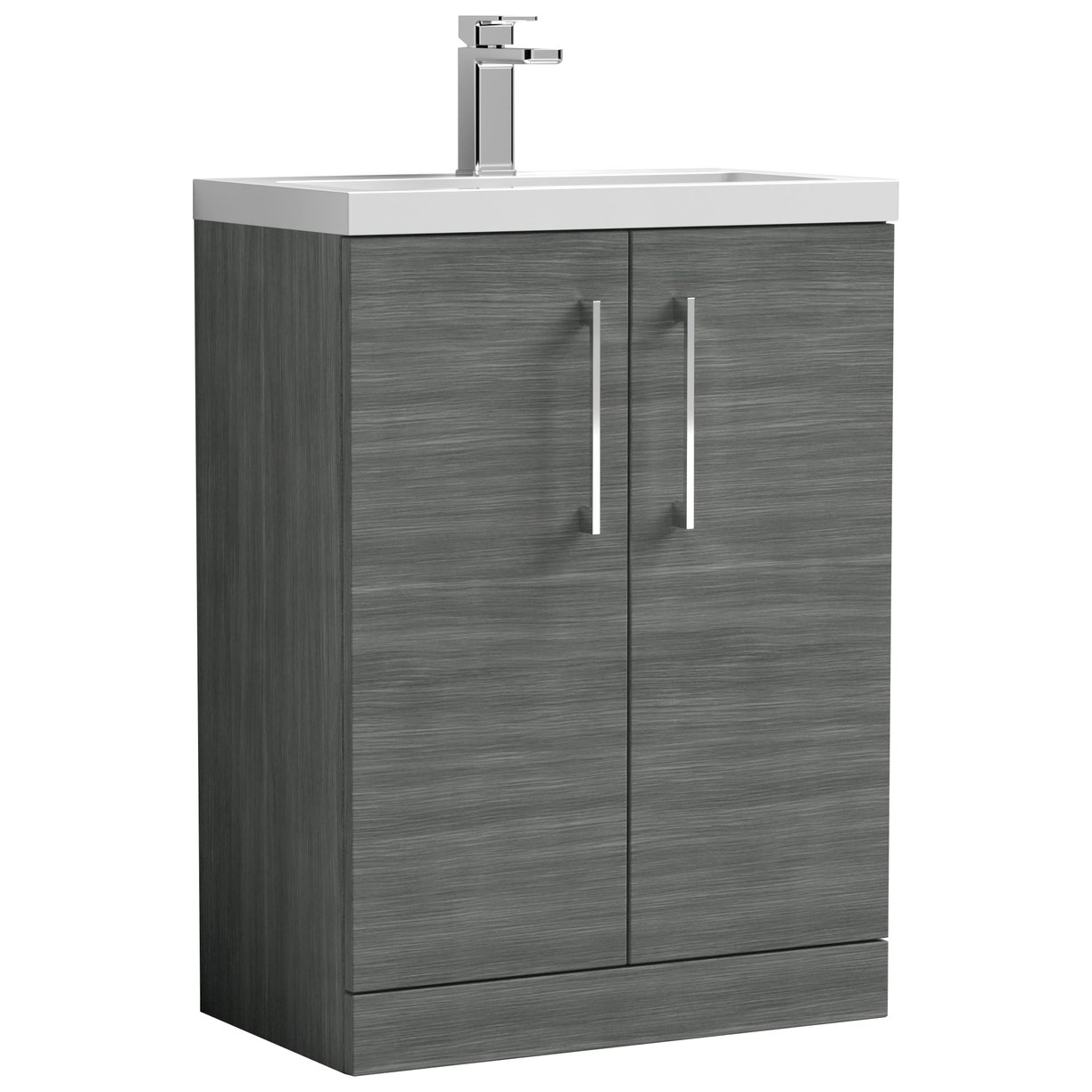 Arno Compact 600mm Floor Standing 2-Door Vanity Unit & Ceramic Basin