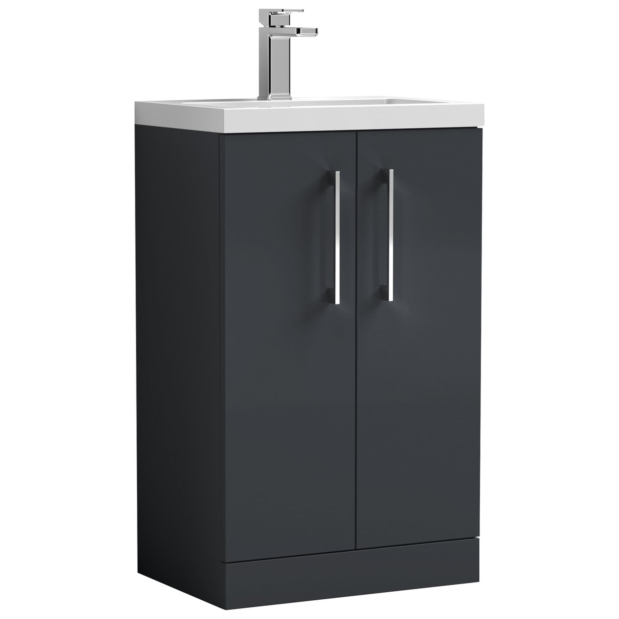 Arno Compact 500mm Floor Standing 2-Door Vanity Unit & Ceramic Basin
