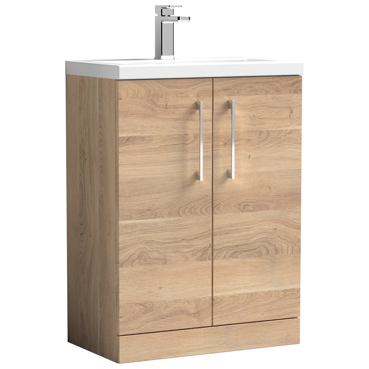 Arno Compact 600mm Floor Standing 2-Door Vanity Unit & Ceramic Basin