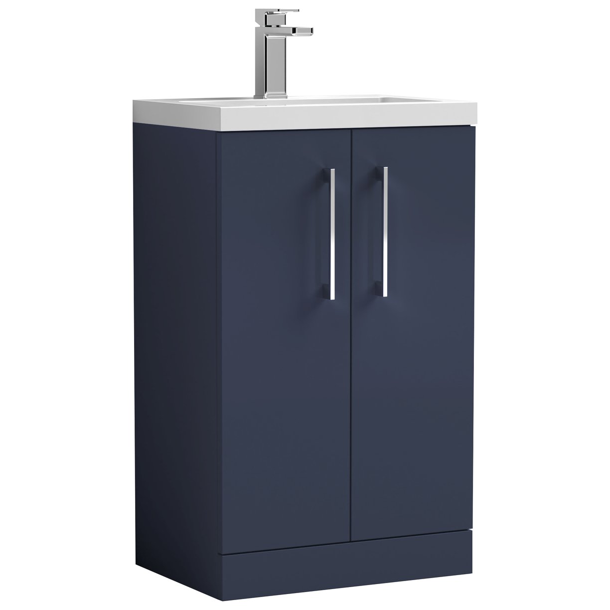 Arno Compact 500mm Floor Standing 2-Door Vanity Unit & Polymarble Basin