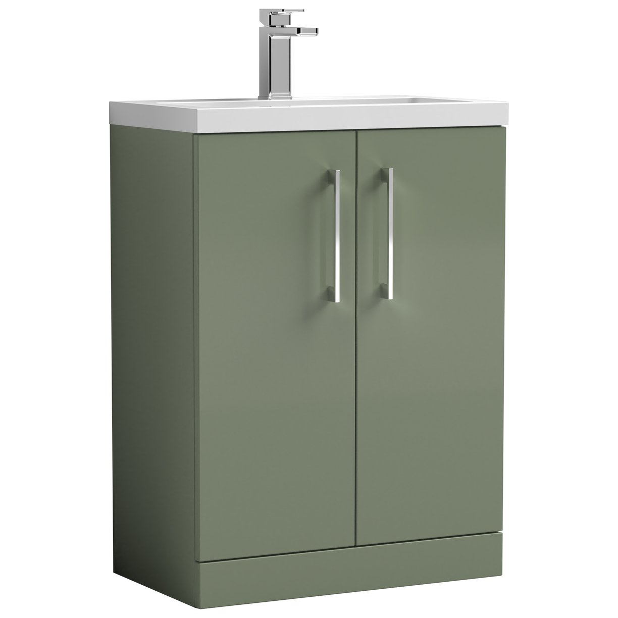Arno Compact 600mm Floor Standing 2-Door Vanity Unit & Ceramic Basin