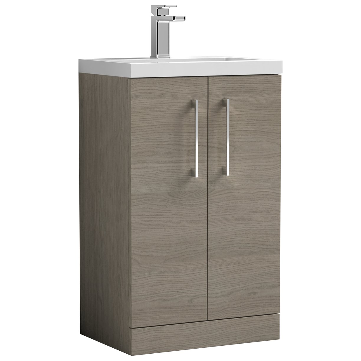 Arno Compact 500mm Floor Standing 2-Door Vanity Unit & Polymarble Basin