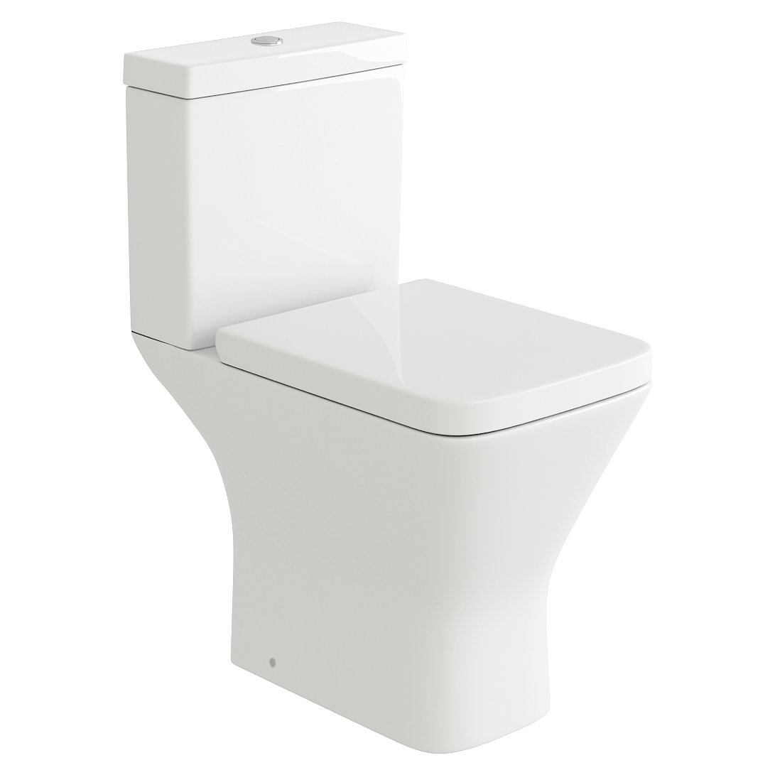 Porto Rimless Closed Back WC Pan, Cistern & Soft Close Seat