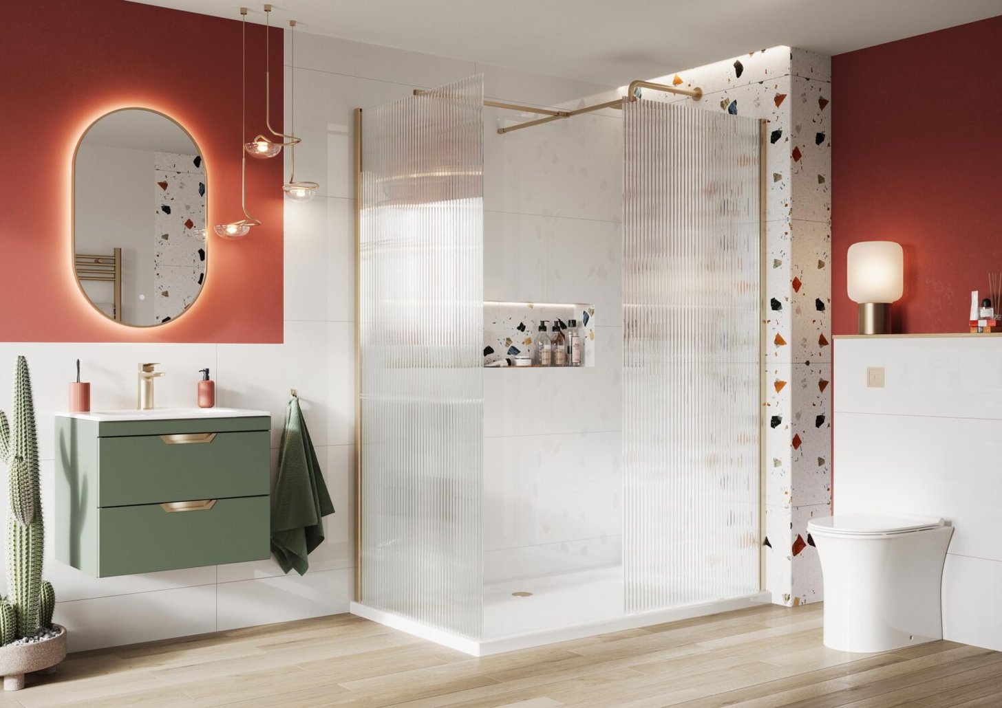 Forte 8mm Wetroom Screen with Wall Profile & Bracing Bar 800mm