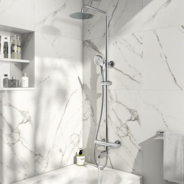Solar Round Rigid Riser Shower with Bath Filler