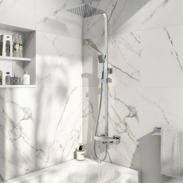 Solar Round Rigid Riser Shower with Bath Filler