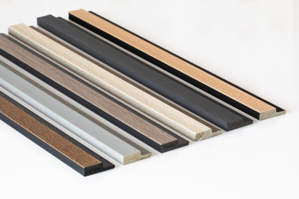 BG Water-Resistant Slat Wall Panel Trim - Grey - Left Trim - 2.9m x 42.2mm
