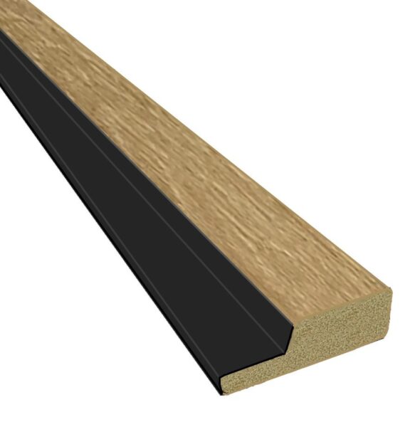 12mm Natural Oak Water Resistant Slatwall Left Trim - 2.6m x 42mm