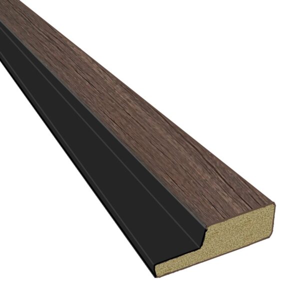 12mm Walnut Water Resistant Slatwall Left Trim - 2.6m x 42mm