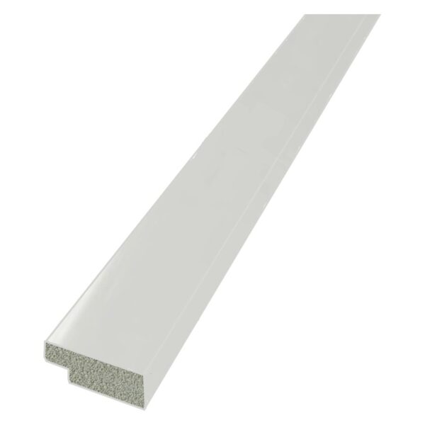 12mm Pure White Water Resistant Slatwall Right Trim - 2.6m x 26mm