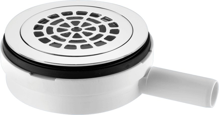Pumped Shower Waste Outlet - 113mm Chrome Plated Brass Flange