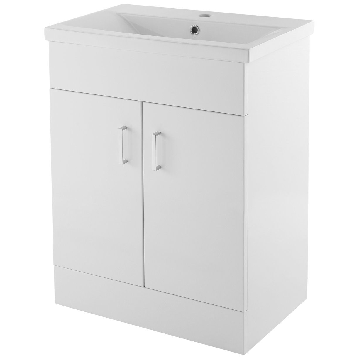 Blanco+ Floor Standing 2 Door Vanity Unit with Mid-Edge Basin 600mm